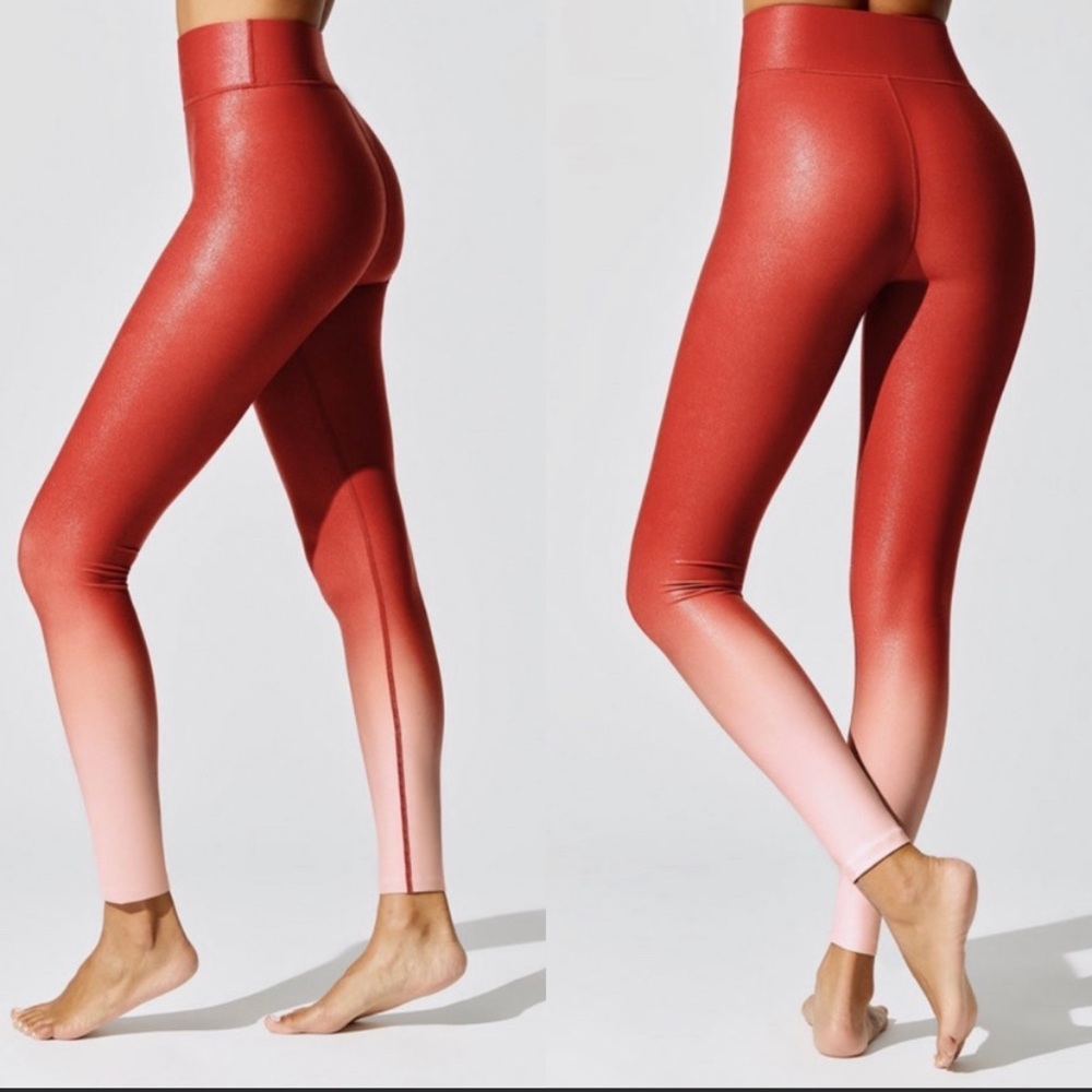 Carbon38 The Cristalline red ombre leggings size L